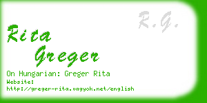 rita greger business card